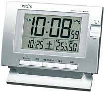PYXIS (ピクシス) 目覚し時計 電波時計 電子音アラーム 温度表示 湿度表示 NQ501S