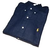 Polo Ralph Lauren Mens Linen Dress Shirt Navy Blue