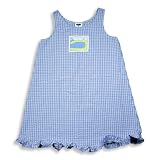 Mulberribush - Girls Gingham Sleeveless Dress, Blue, White