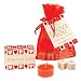 I Love You Surprise Bag with Scratch & Win Love Coupons, Dice & Tealight in Red Drawstring Bag