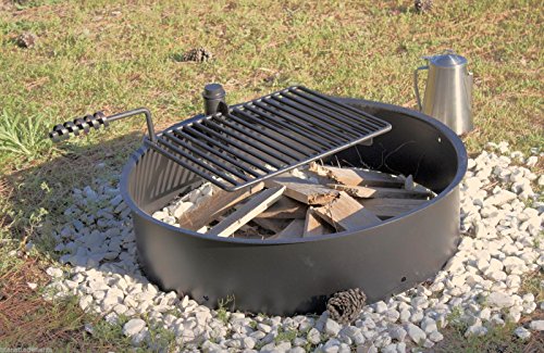 32 Steel Fire Ring With Cooking Grate Campfire Pit Park Grill Bbq Camping Trail Coconuas172