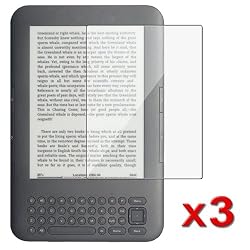 Skque Premium LCD Screen Protector Cover for Amazon Kindle 2 (Fits 6" Display Latest Generation Kindle) (3 Pack)