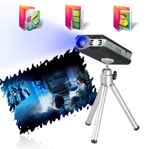 4GB Mini Slim Portable 30Lumens Multimedia Projector + microSD VGA AV MP3 MP4