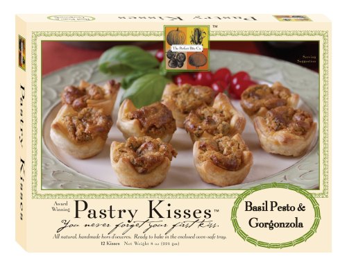 The Perfect Bite Co Pastry Kisses- Basil Pesto Gorgonzola, 12 Count Tray, 8-Ounce Box... by The Perfect Bite Co