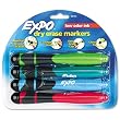 SANFORD INK - For Use in Dry Erase Markers w/Eraser and Grip, Chisel Tip, Assorted, 4/set