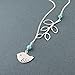 Alloy Sparrow Bird Leaf Turquoise Pendant Necklace, 18.5-Inch