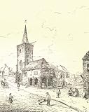 6" x 4" (15cm x 10cm) Art Greetings Card Brading Church and Town Hall Isle of Wight