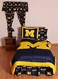 IMAGE OF Michigan Wolverines NCAA Bed-in-a-Bag (Panel/Rotary-Solid Sheets) (Twin)