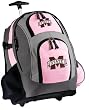 Mississippi State University Rolling Backpack Deluxe Pink Mississippi State - Backpacks Bags with Wheels or School Trolley Carry-On Bags - Unique Wheeled Gifts for Girls Ladies- CUTE!