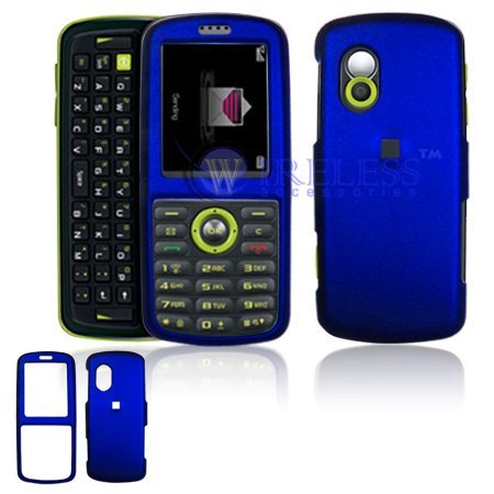 Dark Blue Rubber Feel Snap-On Cover Hard Case Cell Phone Protector for Samsung Gravity SGH-T459