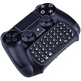 Megadream Bluetooth Mini Wireless Chatpad Message Game Controller Keyboard Chatpad for Sony Playstation PS4 Controller - Black