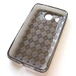 HTC Inspire 4G (AT&T) / Desire HD Crystal Silicone Skin Case Transparent Smoke Grey Check Pattern