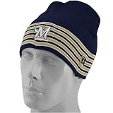 New Era Milwaukee Brewers Navy Blue Five Stripe Knit Beanie
