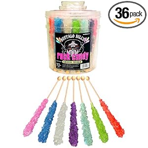 Buffalo Bills Rock Candy Crystal Sticks (36 assorted .8oz crystal sticks per tub) by Buffalo Bills Premium Snacks