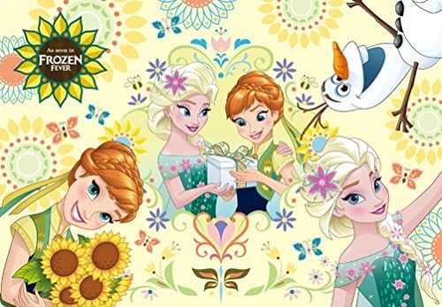 Japan Disney Official Frozen - Anna and Elsa Happy Birthday Ver. Jigsaw Puzzle 80 Pieces Yellow Floral Cover Medium Size Interior Decorative Art Collection Wonderful Gift