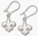New Orleans Saints Sterling Silver Dangle Earrings