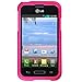 LG Optimus Fuel L34C Pink Rubberized Plastic Cover Snap On Hard Rugged Gel Case Cell Phone Shield Protector Shell from [Accessory Library]