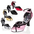 RETRO-03, Women's Costume or Halloween Satin Retro 20's Flapper Open Toe Shoes in 5 Colors and Sizes 6-12