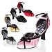 RETRO-03, Women's Costume or Halloween Satin Retro 20's Flapper Open Toe Shoes in 5 Colors and Sizes 6-12