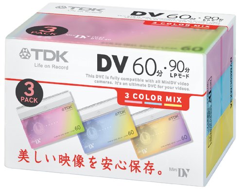 TDK mini DVテープ 60分 フレグランスカラー 3カラーミックス 3本パック DVM60CMX3A