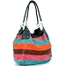 Water washed striped bag