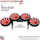 Rising Sun Red Skin by WraptorSkinz fits Rock Band Drum Set for Nintendo Wii, XBOX 360, PS2 & PS3 (D