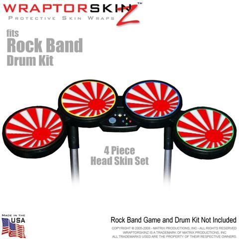 Rising Sun Red Skin by WraptorSkinz fits Rock Band Drum Set for