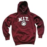 Apparel : MIT HOODIE, Officially Licensed Massachussetts Institute of Technology Hooded Sweatshirt, Burgundy