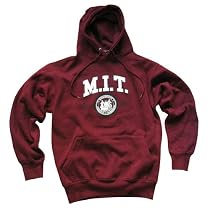 MIT HOODIE, Officially Licensed Massachussetts Institute of Technology Hooded Sweatshirt, Burgundy