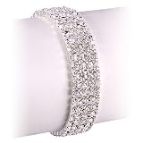 Beautiful Silvertone Five-Row Rhinestone Elastic Fashion Bracelet Beautiful Silvertone Five-Row Rhinestone Elastic Fashion Bracelet