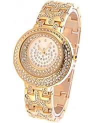 Stylish Fully-jewelled Quartz Bracelet Style Wrist Watch Analog Watch with Round Case for Woman Lady - Gold SWWM1-226936