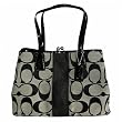 COACH SIGNATURE STRIPE FRAMED CARRYALL 13533 black white