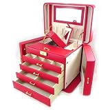 Coffret &agrave; Bijoux Cuir "Empire" rouge