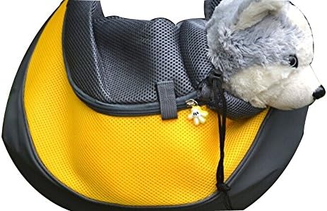 Petown Portable Soft Pet Carrier Shoulder Bag for Dogs and Cats (Yellow Small Size)