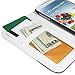 Fosmon CADDY Series Leather Wallet Case for Samsung Galaxy S4 IV / I9500 (White - Green - Black)