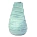 EXP Handcrafted Ocean Blue Triangular Terracotta Vase With Brushed Sky Blue Finish - Circular Base