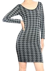 Round Neck Long Sleeves Polyester/Spandex Stretchy Banding Two-Toned Evening Dress/Party Dress/Jumpsuit/Midi Dress 