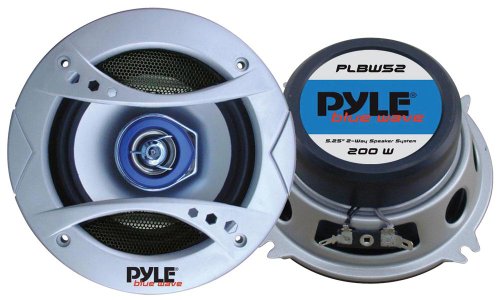 PYLE PLBW52 5.25-Inch 200 Watt Two-Way Speaker with Blue LED Light
