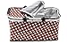 SUROY Picnic Basket, Insulated Folding Collapsible Market Picnic Basket Zip Closure Basket with Carrying Handles for Outdoor Picnic (Coffee Spot)