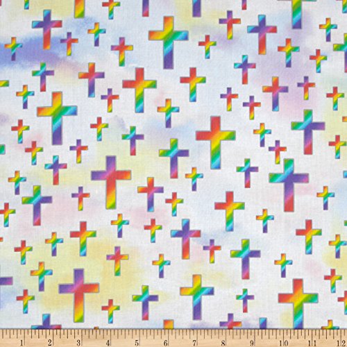 Kanvas Sunday School Joyous Cross Pastel Multi Fabric