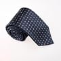 Blue Checkered Woven Silk Tie Present Box Set Dark Blue Great Gifts T8191