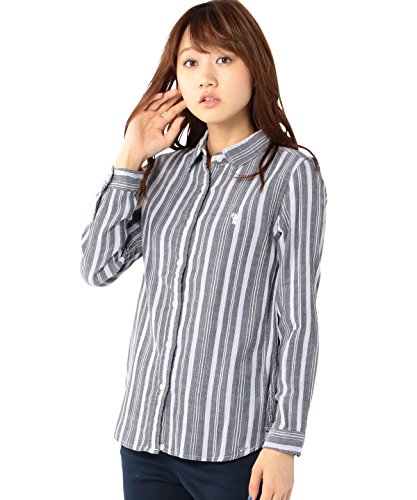 (コーエン) COEN 強撚ストライプカシュクールブラウス