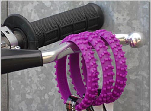 SET OF FIVE PURPLE KNOBBY DIRTBIKE TIRE WRISTBAND MOTO X kfx kxf crf yzf trx yfz