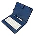 I-Clean 10.1 Inch Folio Artificial Leather Tablet Protector Case Cover Keyboard Case for Universal Android Tablet PC (Blue)