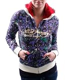 ED HARDY Christian Audiger Tiger Womens Faux Fur Hoodie Sweatshirt