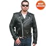 Motorcycle Jackets - Mens Classic Leather Motorcycle Jacket MJ400