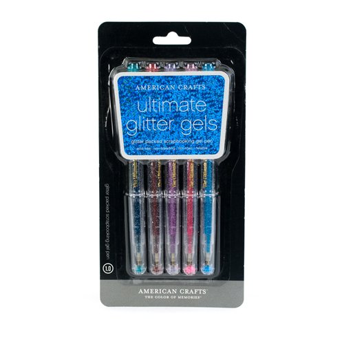 American Crafts Ultimate Glitter Gel Pen 5-Pack, 