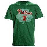 MLB Majestic Threads Philadelphia Phillies St. Patrick's Day Tri-Blend Crew T-Shirt - Green (Small)