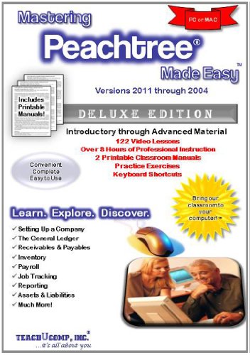 Mastering Peachtree Made Easy Training Tutorial v. 2011, 2010, 2009 - How to use Peachtree Video e Book Manual Guide. Even dummies can learn from this. through Advanced material from Professor Joe