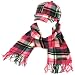 Ladies Winter Tartan Plaid Newsboy Cap Hat Softer Cashmere? Scarf Gift Set Pink